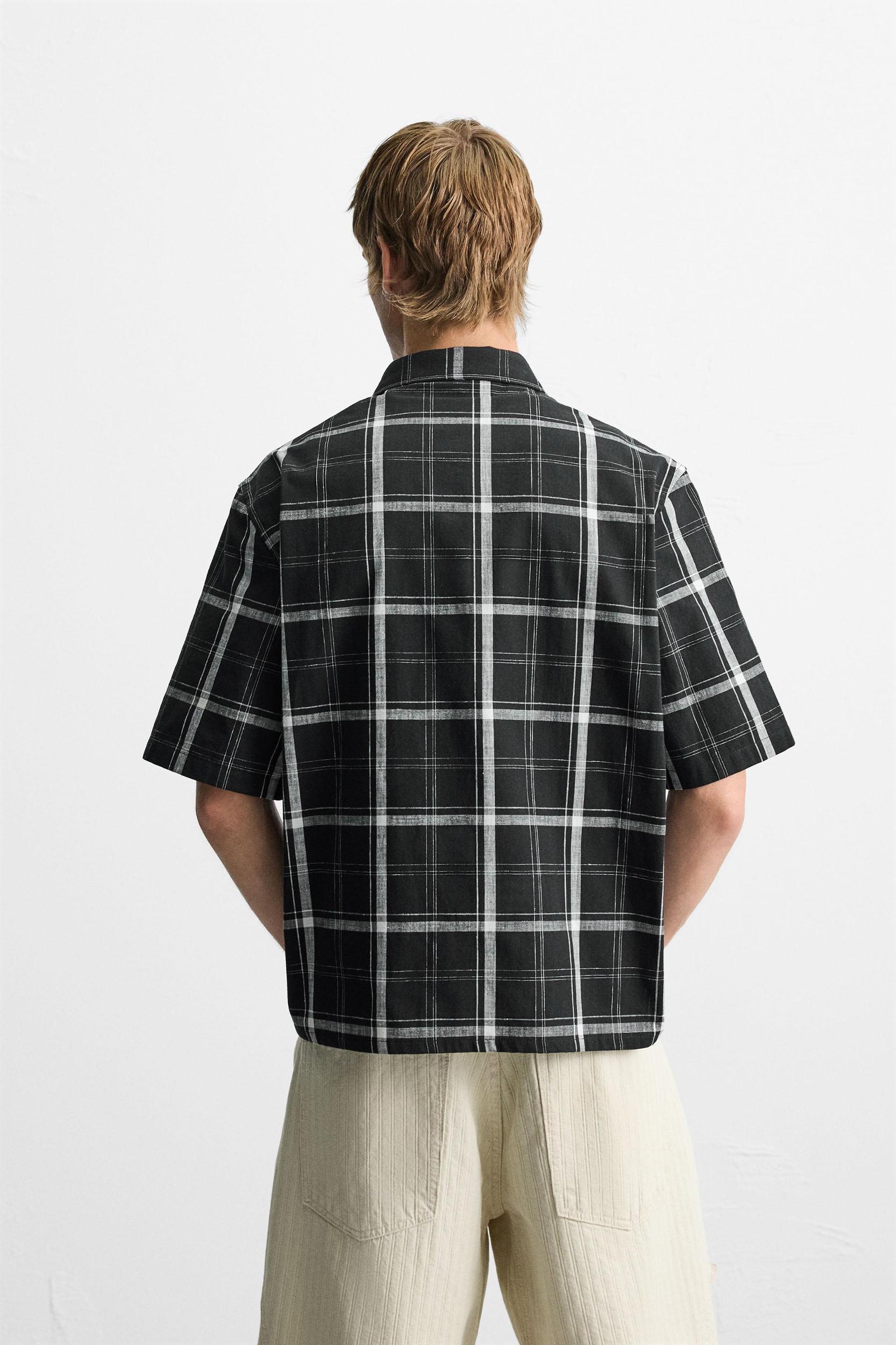 RELAXED FIT PLAID SHIRT Product Image