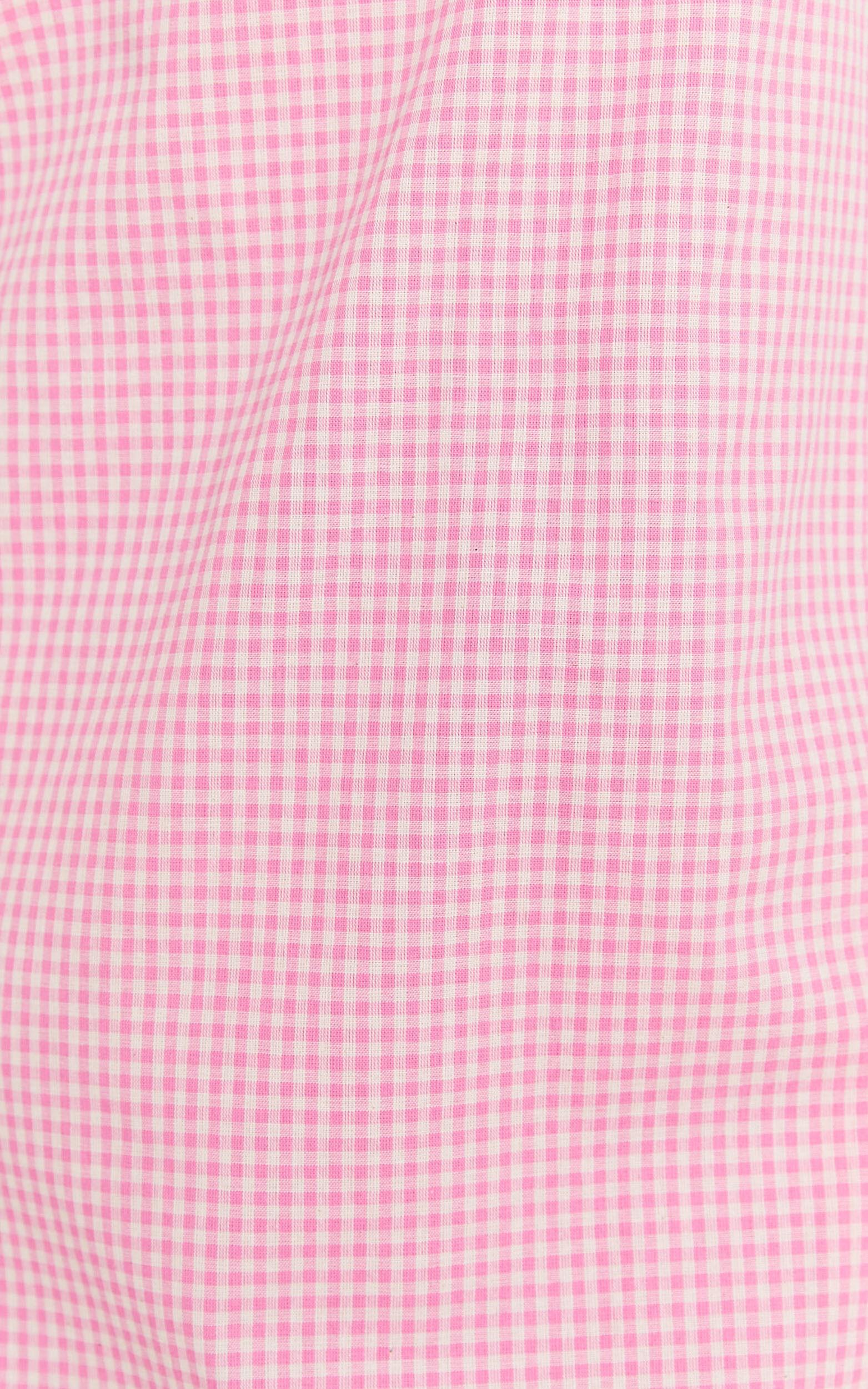 Mavie Mini Linen Dress - Linen Strappy Shift Dress in Pink Gingham Product Image