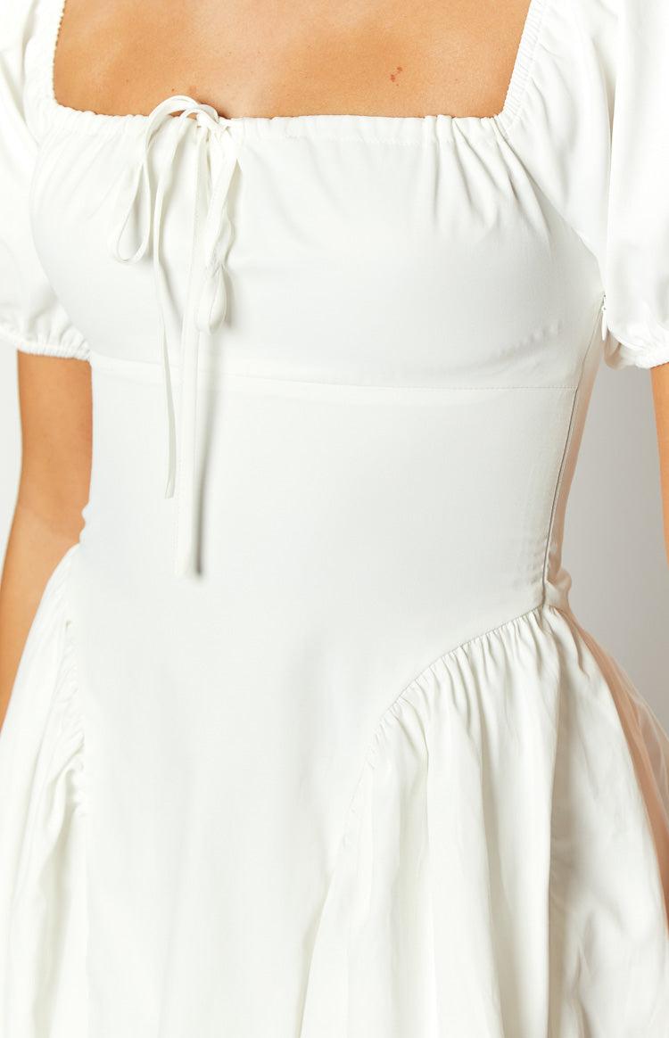 Emma White Puff Sleeve Mini Dress Product Image