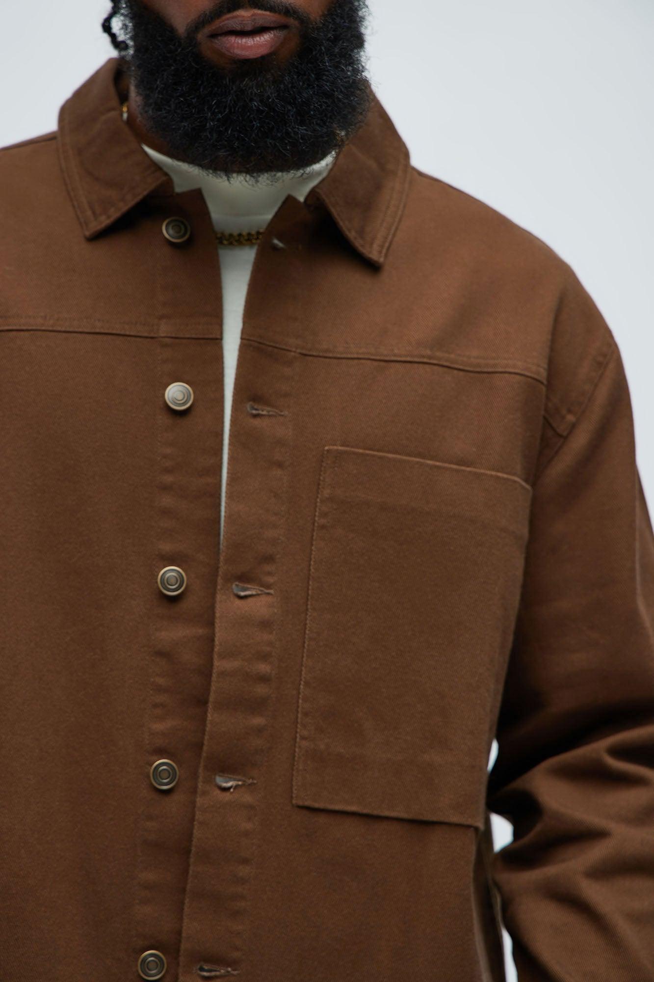 Yorktown Twill Button Up Shirt - Brown Product Image