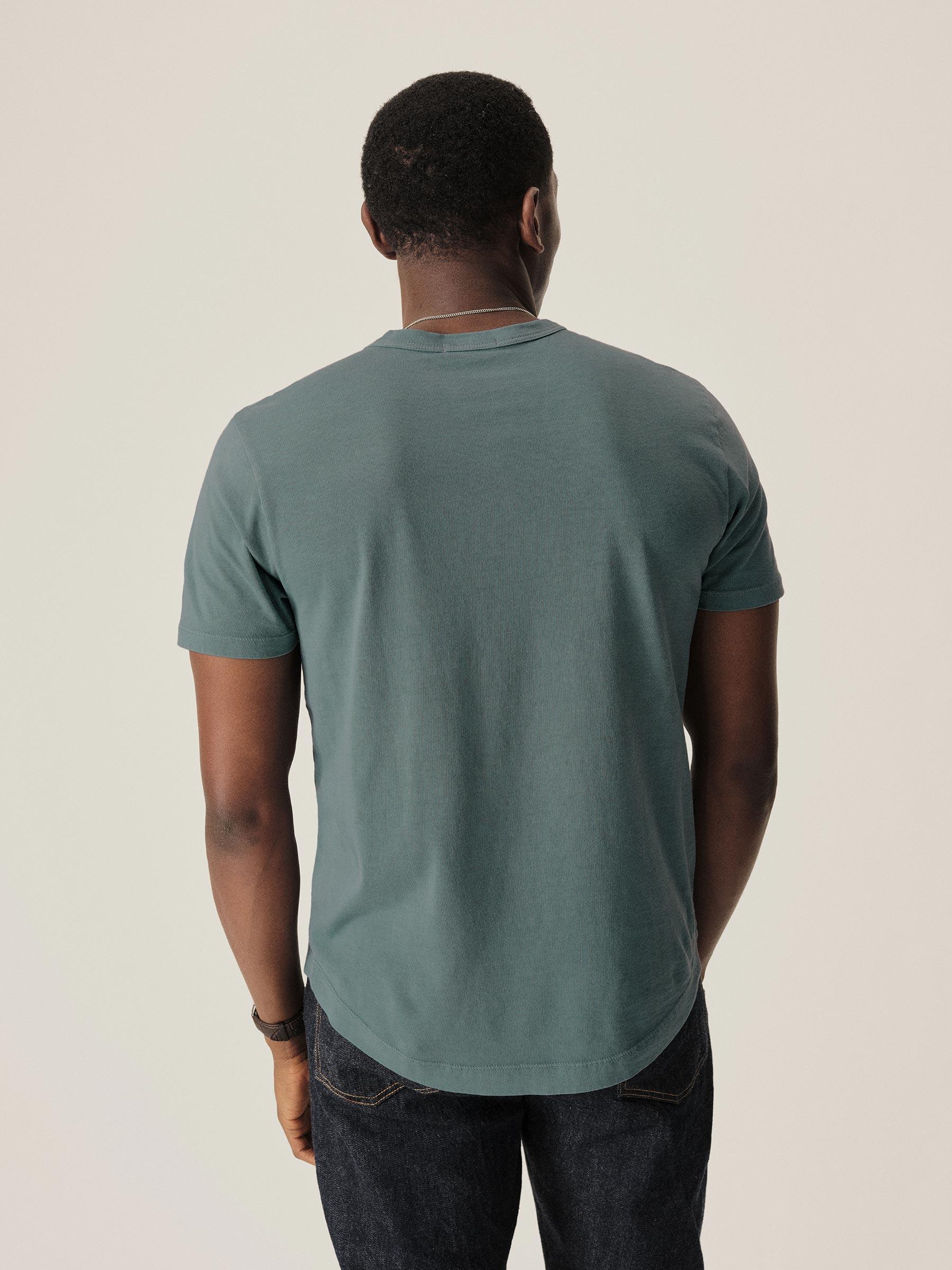 Slate Blue Venice Wash Pima Curved Hem Tee Product Image