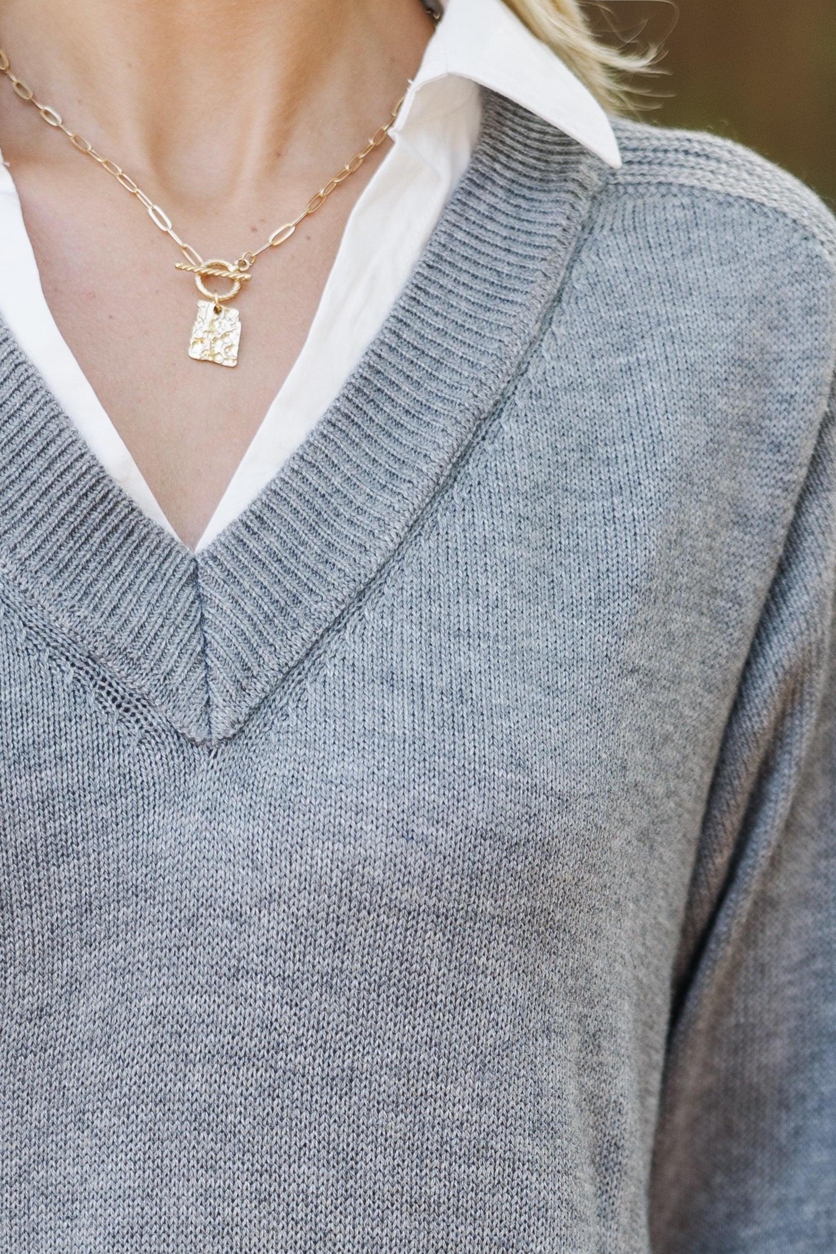 Eyes On You Gray Sweater Female Product Image