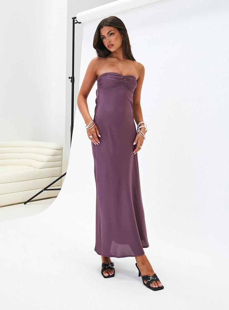 Maryska Strapless Maxi Dress Purple Product Image