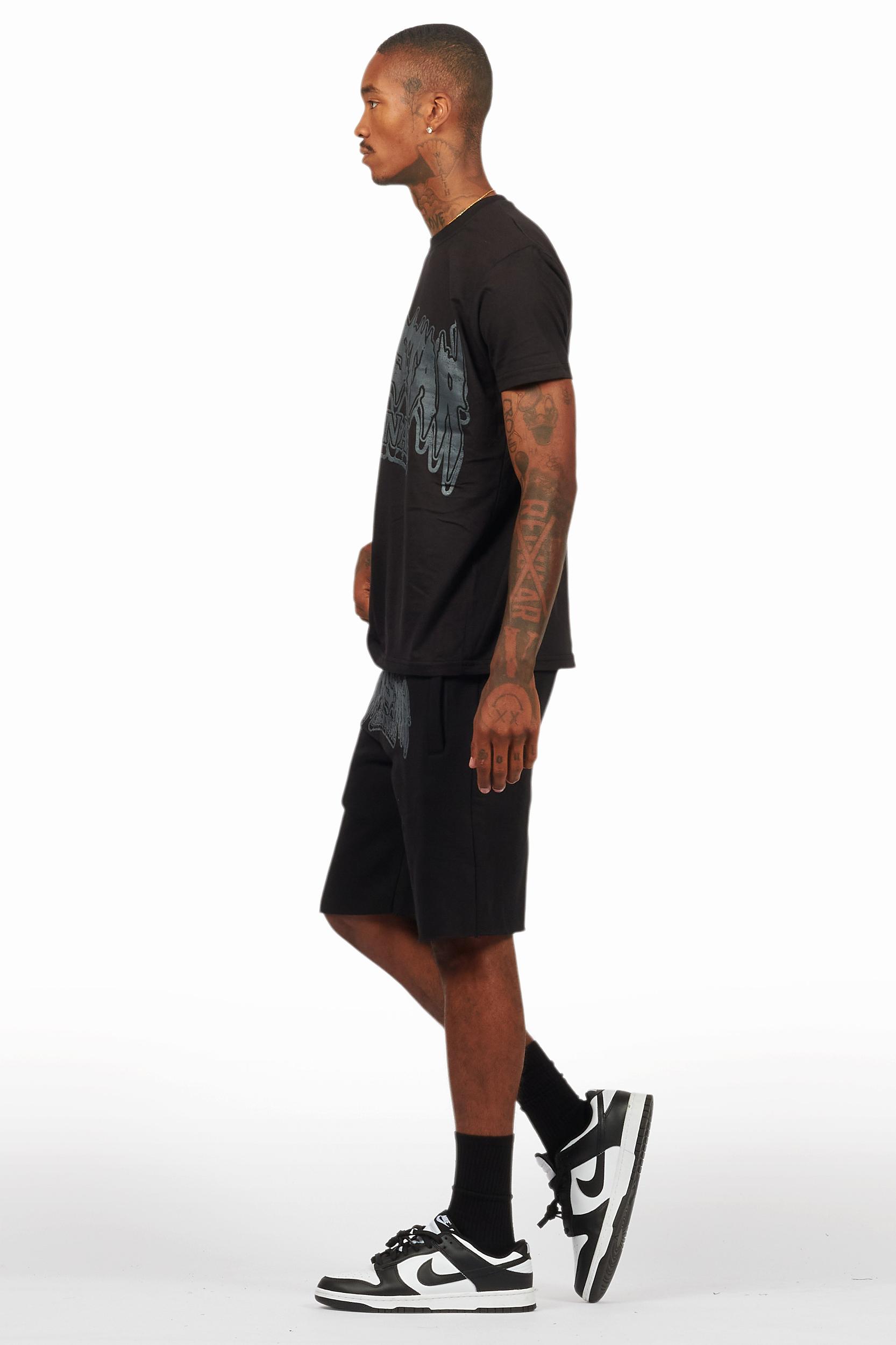 Dray Black/Black T-Shirt/Short Set Male Product Image