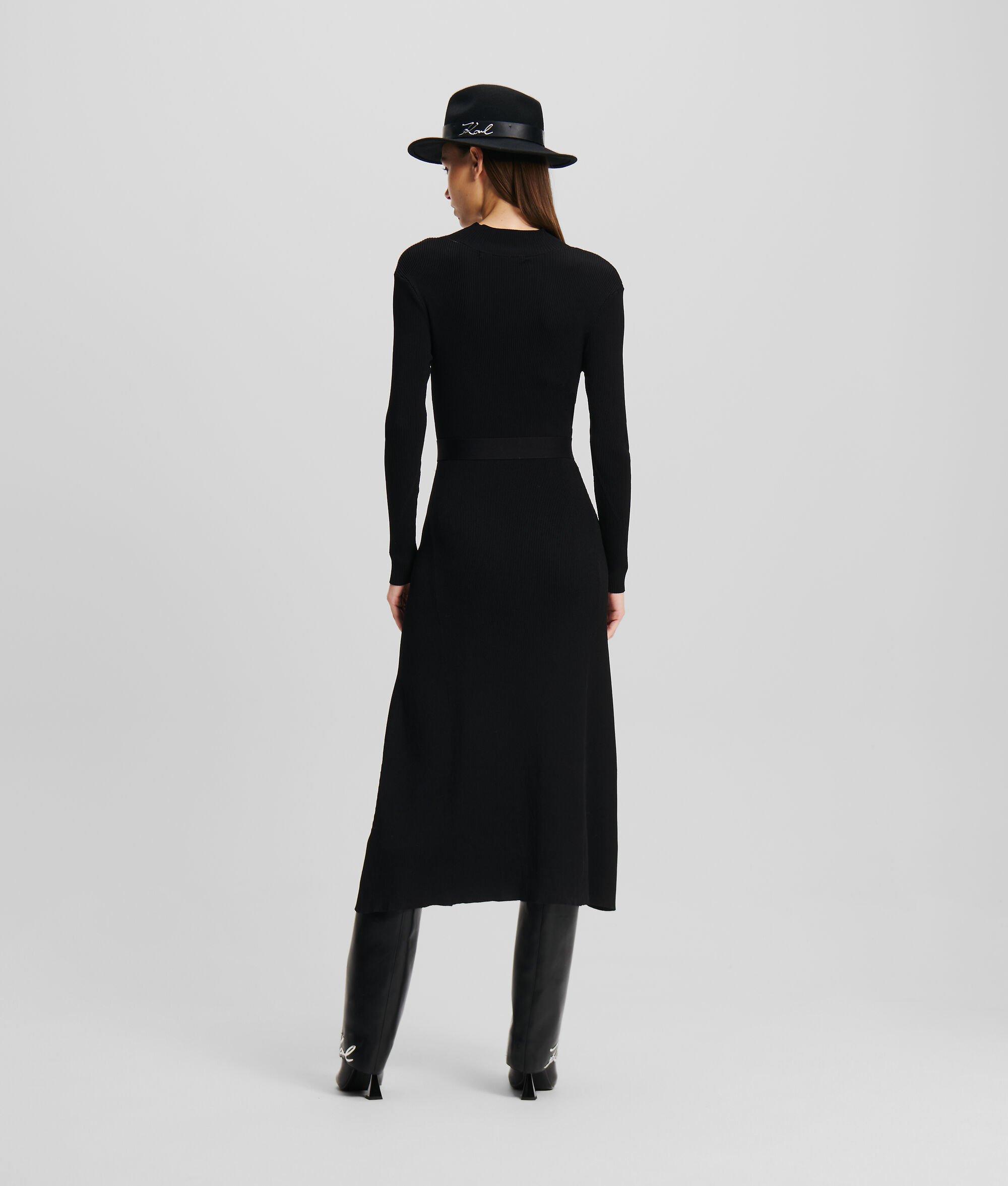 LONG-SLEEVED BELTED KNIT DRESS Product Image