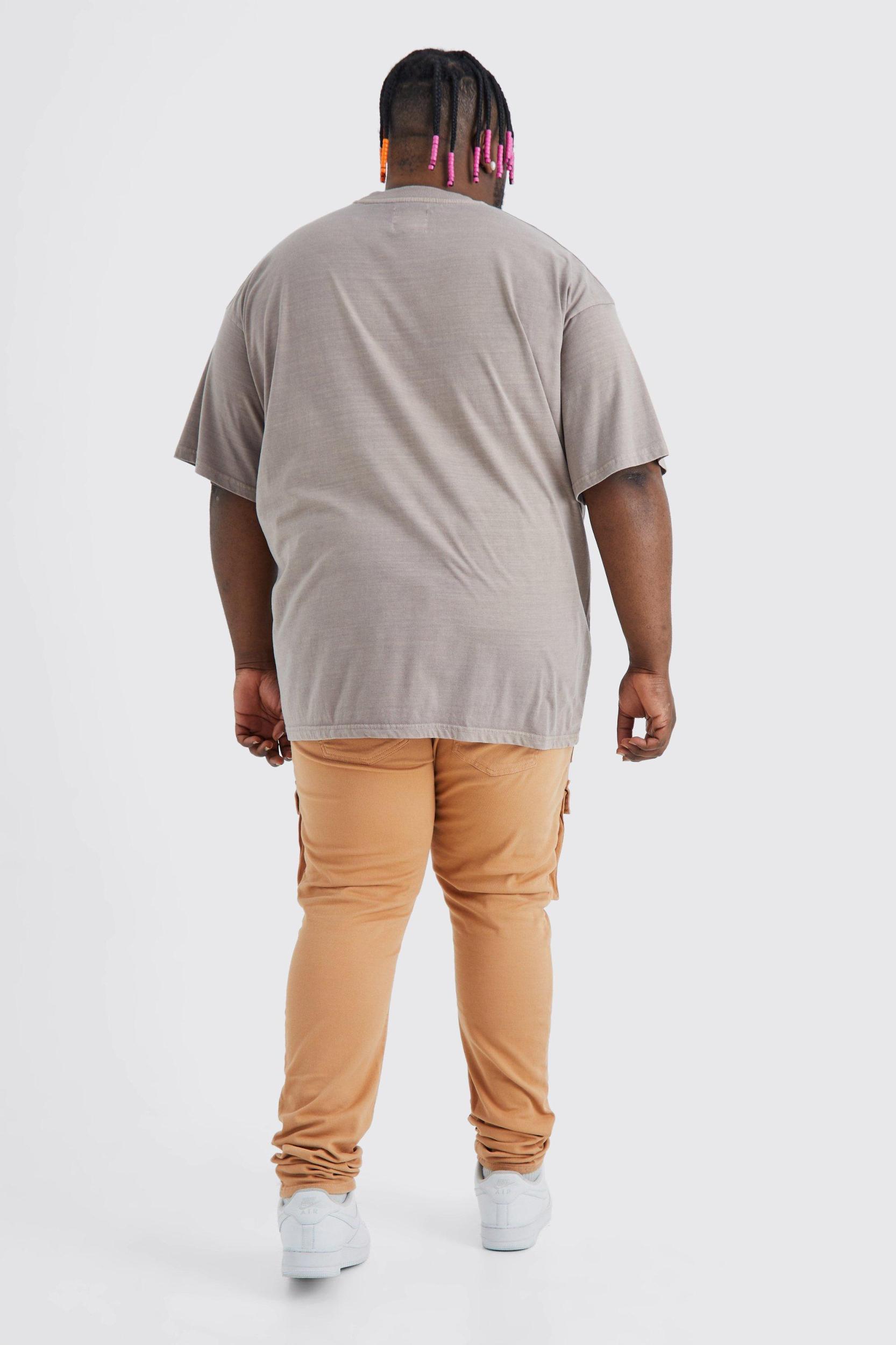 Plus Fixed Waist Skinny Stacked Zip Cargo Pants | boohooMAN USA Product Image