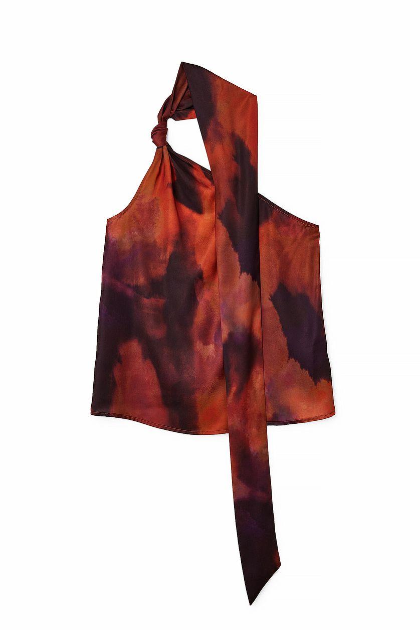 Scarf Detail Printed Top Product Image