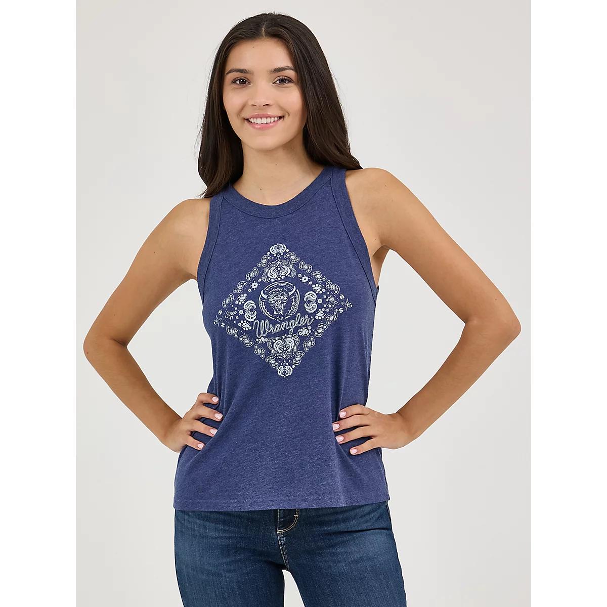 Women's Wrangler Western Graphic Goddess Tank in Argan Oil Product Image