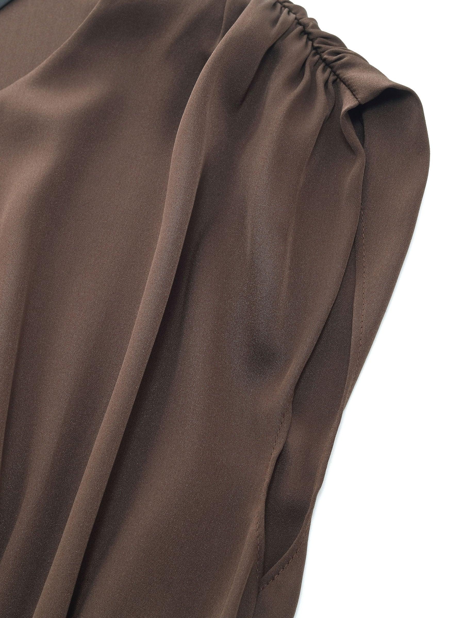 22MM Mulberry Silk Smocked Waist Women Maxi Dress Product Image
