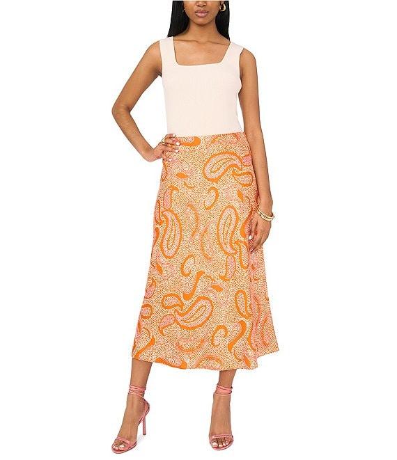 1. STATE Paisley Print Midi Skirt Product Image