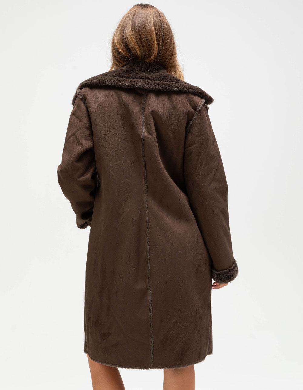 NVLT Shearling Womens Coat - CREAM Product Image