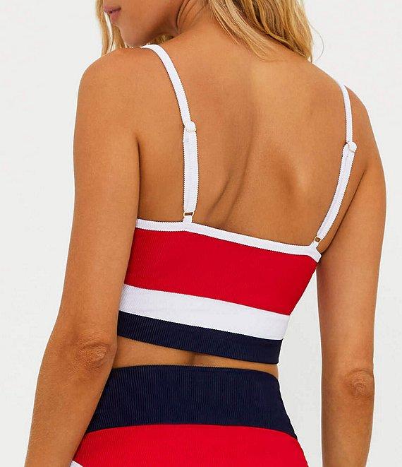 Beach Riot Emmy Ribbed Color Block Contrast Trim High Waisted Swim Bottom Product Image