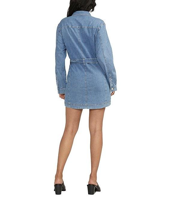 Jag Jeans Safari Denim Collared Neckline Long Sleeve Dress Product Image