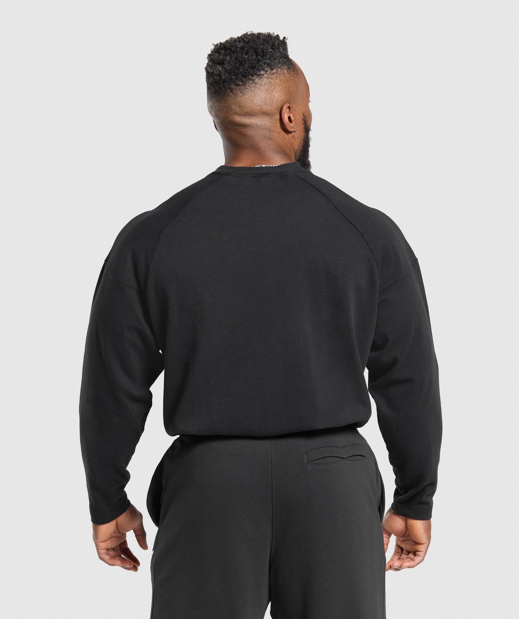 Gymshark Heavyweight Long Sleeve T-Shirt - Black Male Product Image