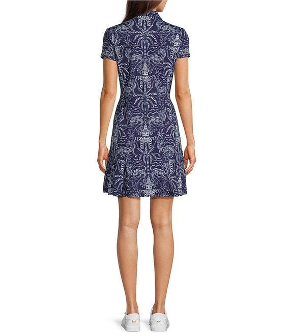 J.McLaughlin Dorte Printed Catalina Cloth Point Collar Cap Sleeve Dress Product Image