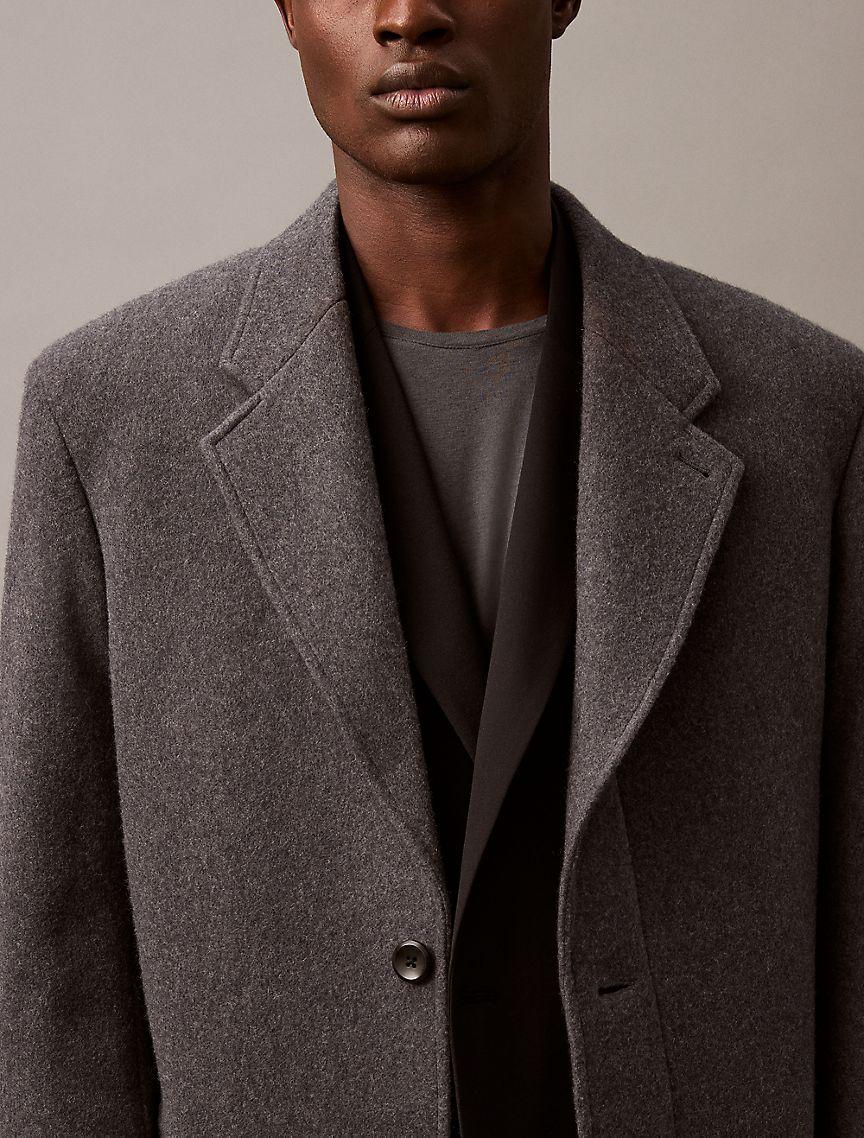 Brushed Wool Blend Top Coat Product Image