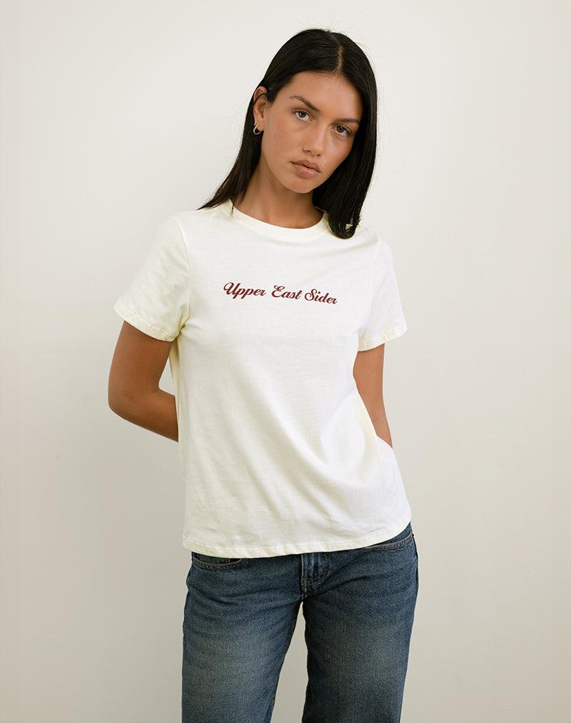 Saki Tee in Ivory with Upper East Sider Print Female Product Image