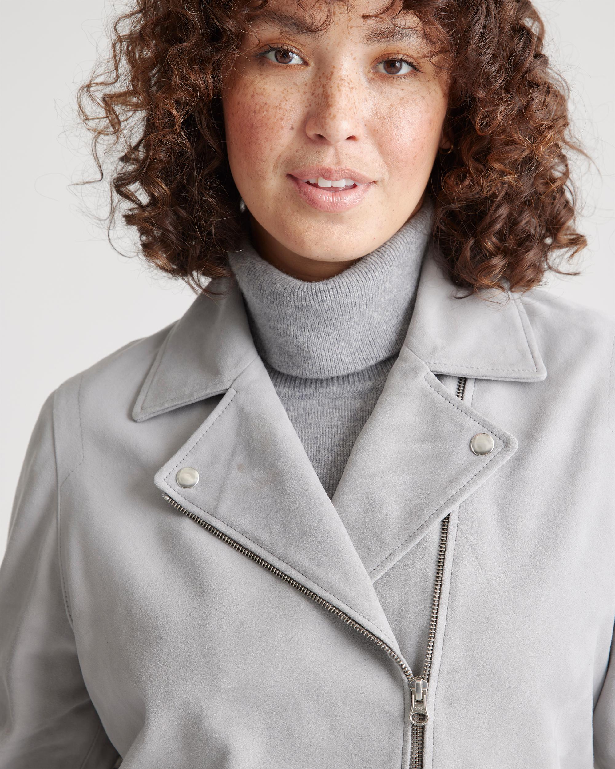 Quince | Women's 100% Suede Biker Jacket Leather Product Image