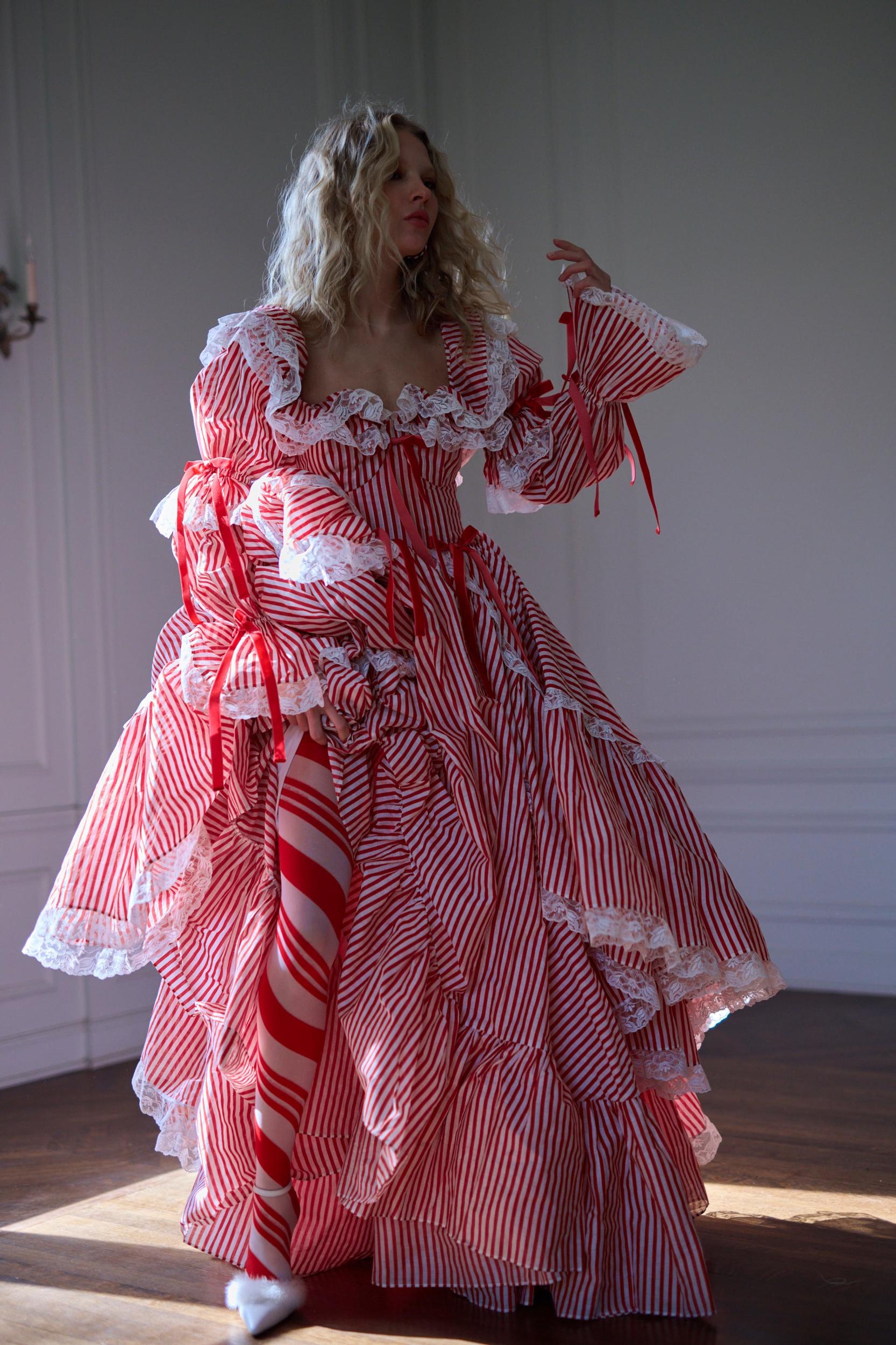 The Candy Stripe Waltz Gown Product Image