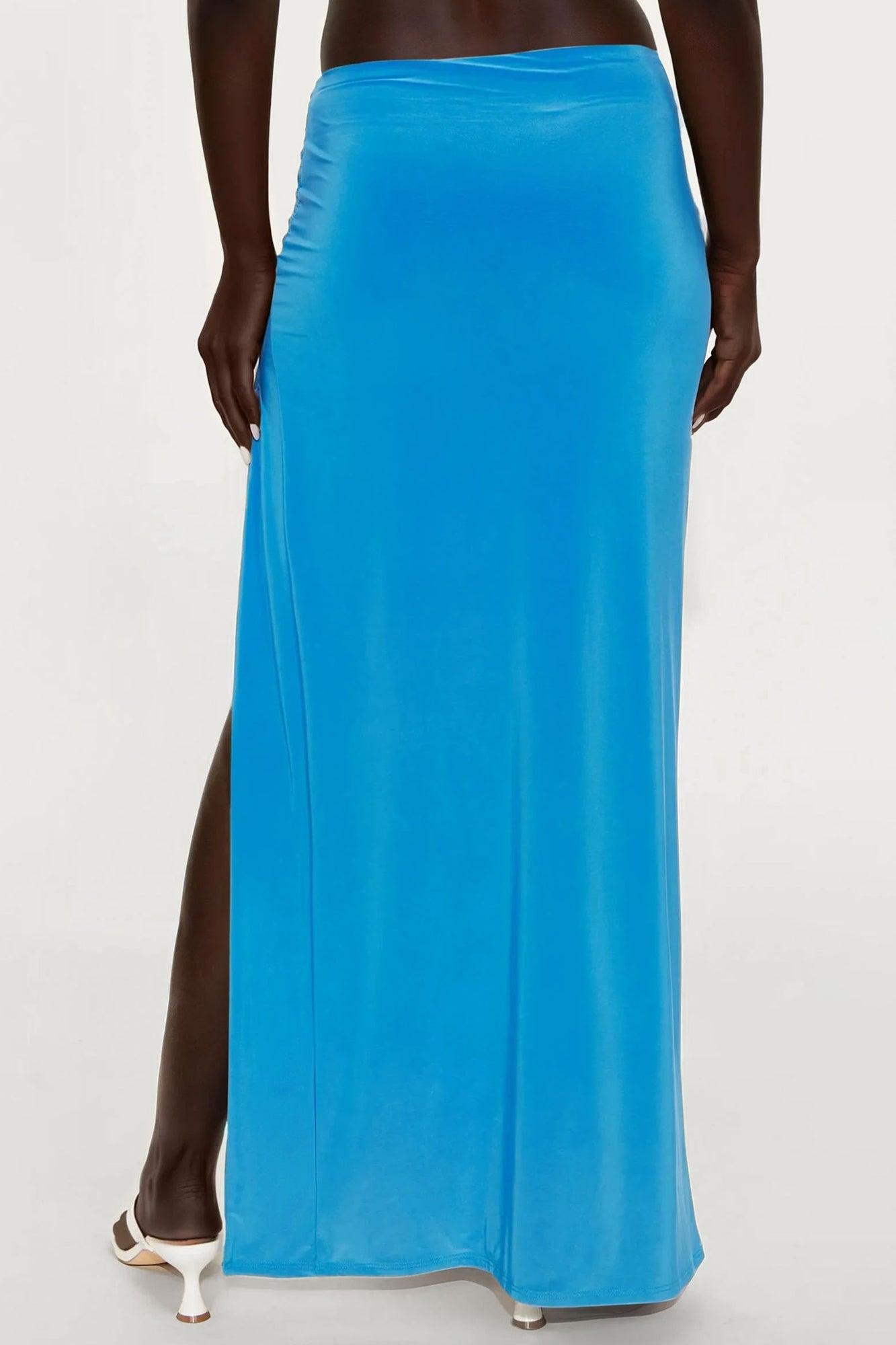 Beach Club Vibe High Slit Maxi Skirt - Teal Female Product Image