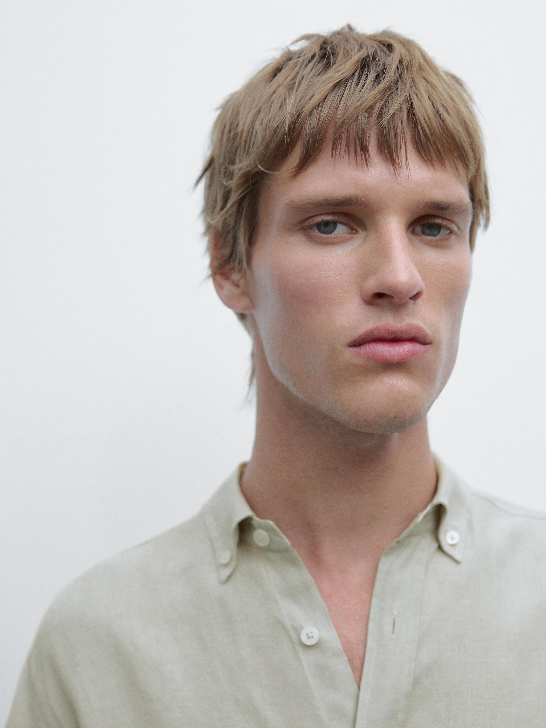 100% linen regular fit shirt Product Image