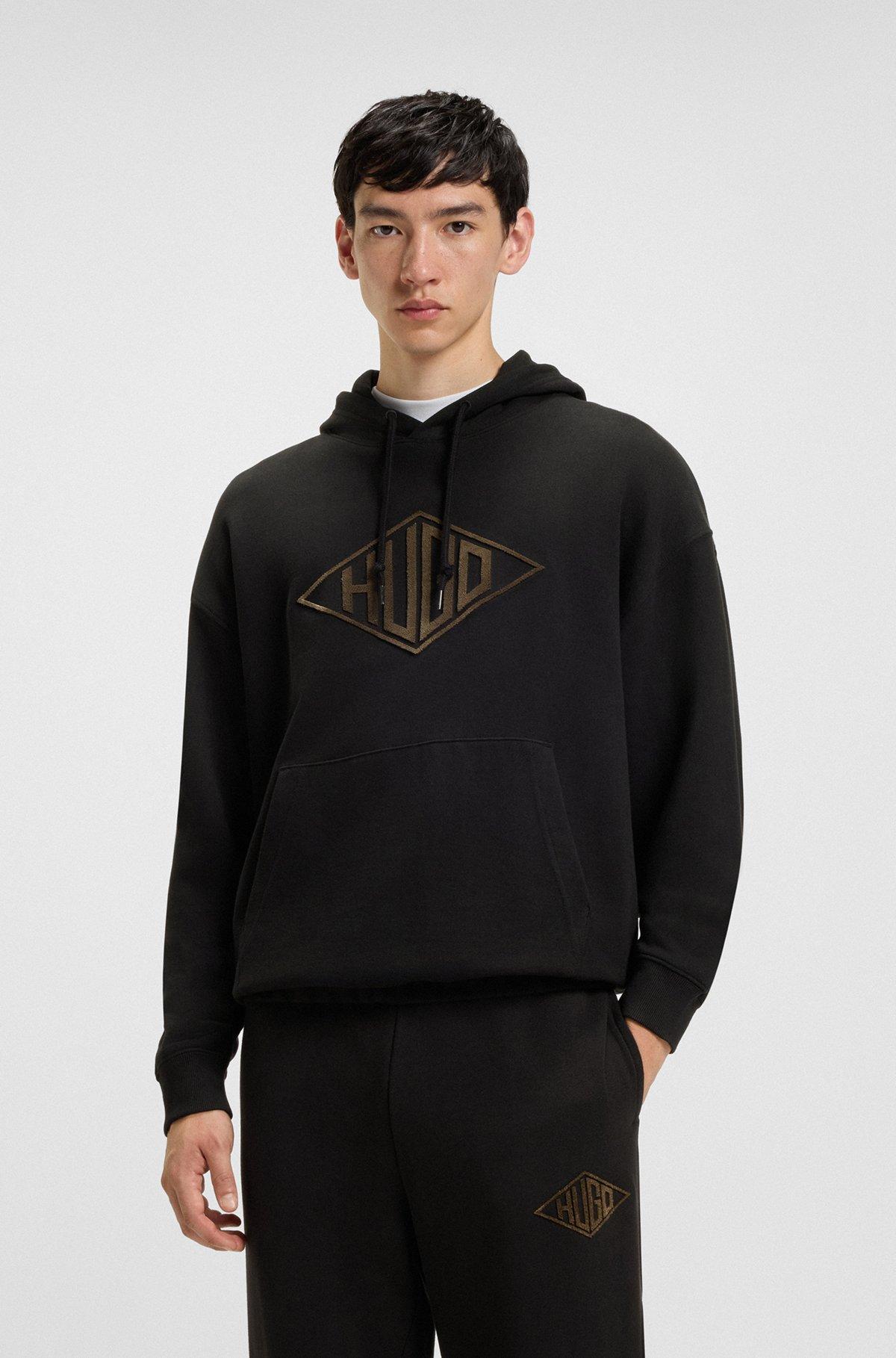 Cotton-terry hoodie with embroidered logo Product Image