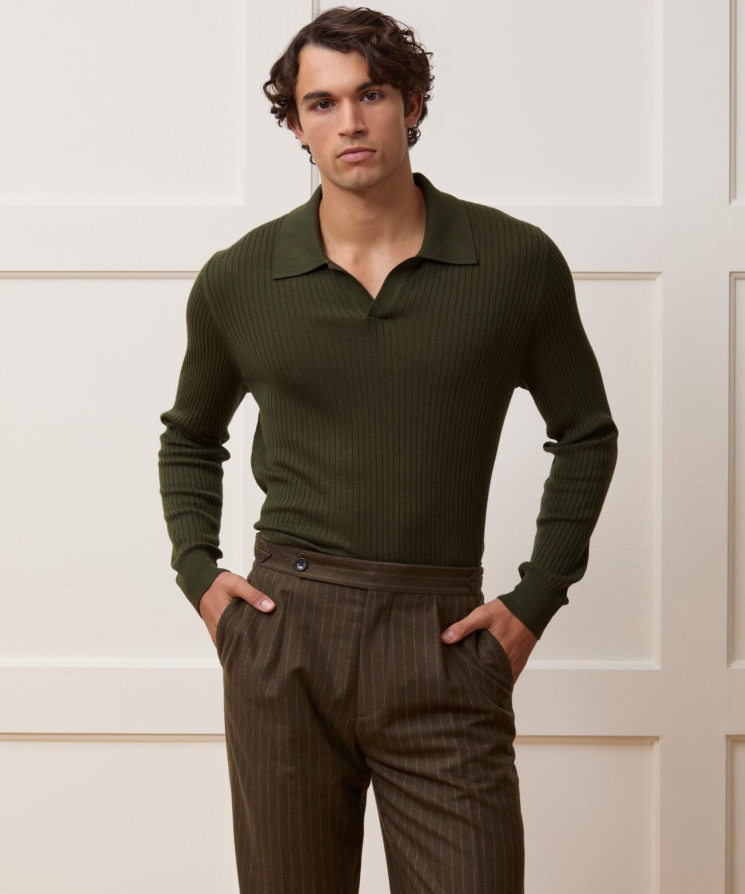 Silk-Cashmere Ribbed Montauk Sweater Polo Product Image