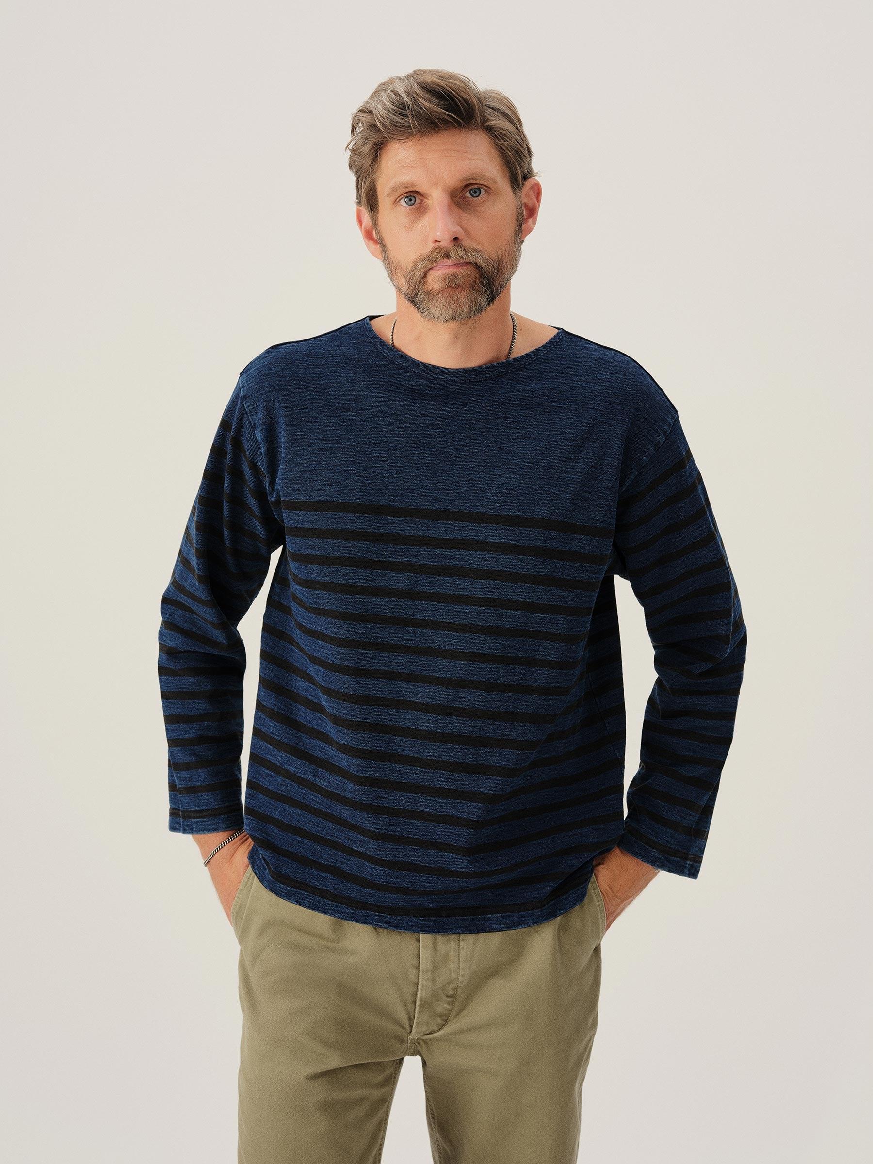 Indigo Engineer Stripe Field-Spec Deck Tee Product Image