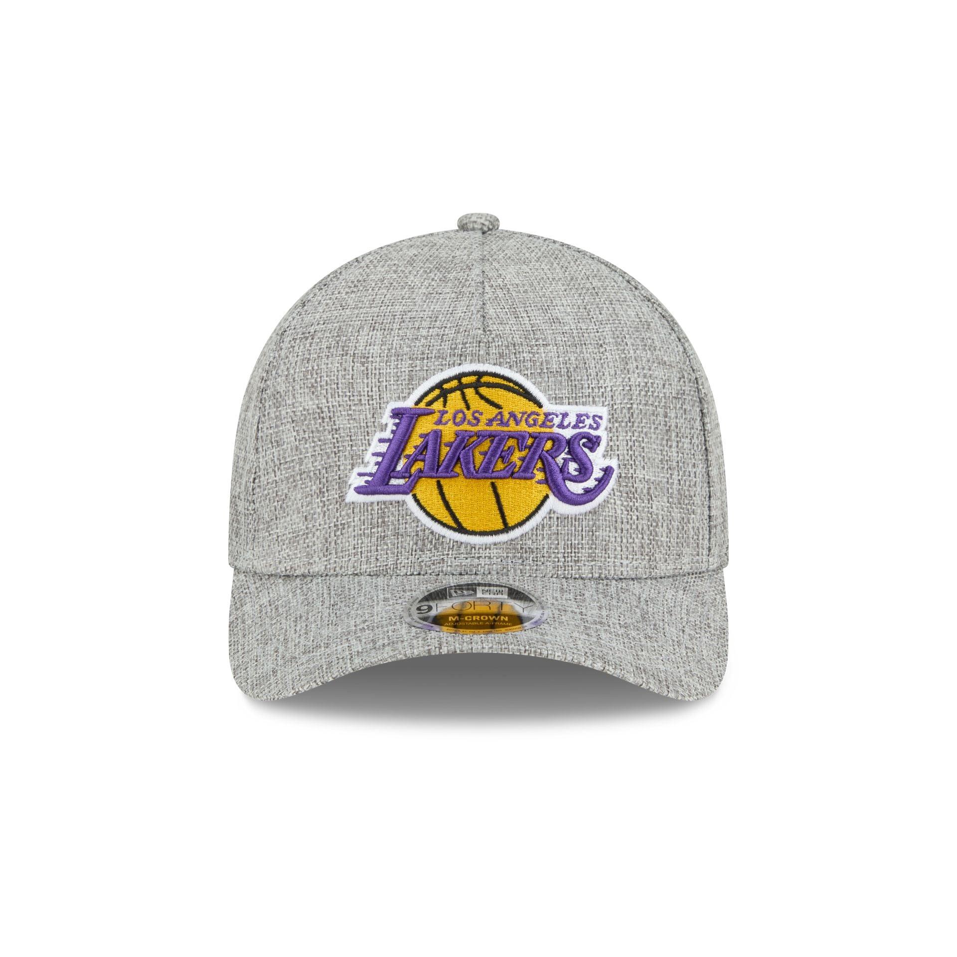 Los Angeles Lakers Cotton Weave Gray 9FORTY M-Crown A-Frame Snapback Hat Male Product Image