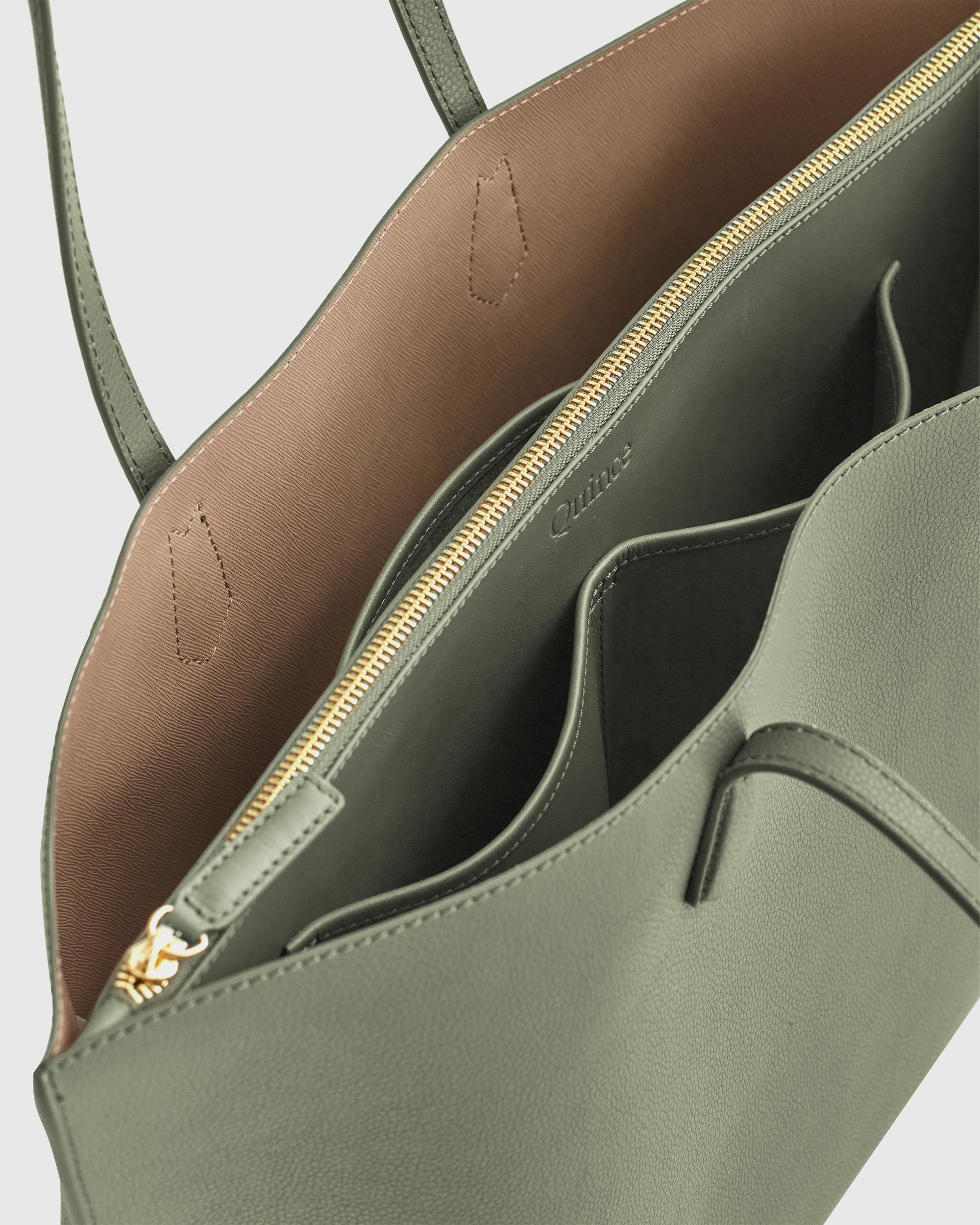 Quince | Women's Italian Leather Triple Compartment Shopper Tote Product Image