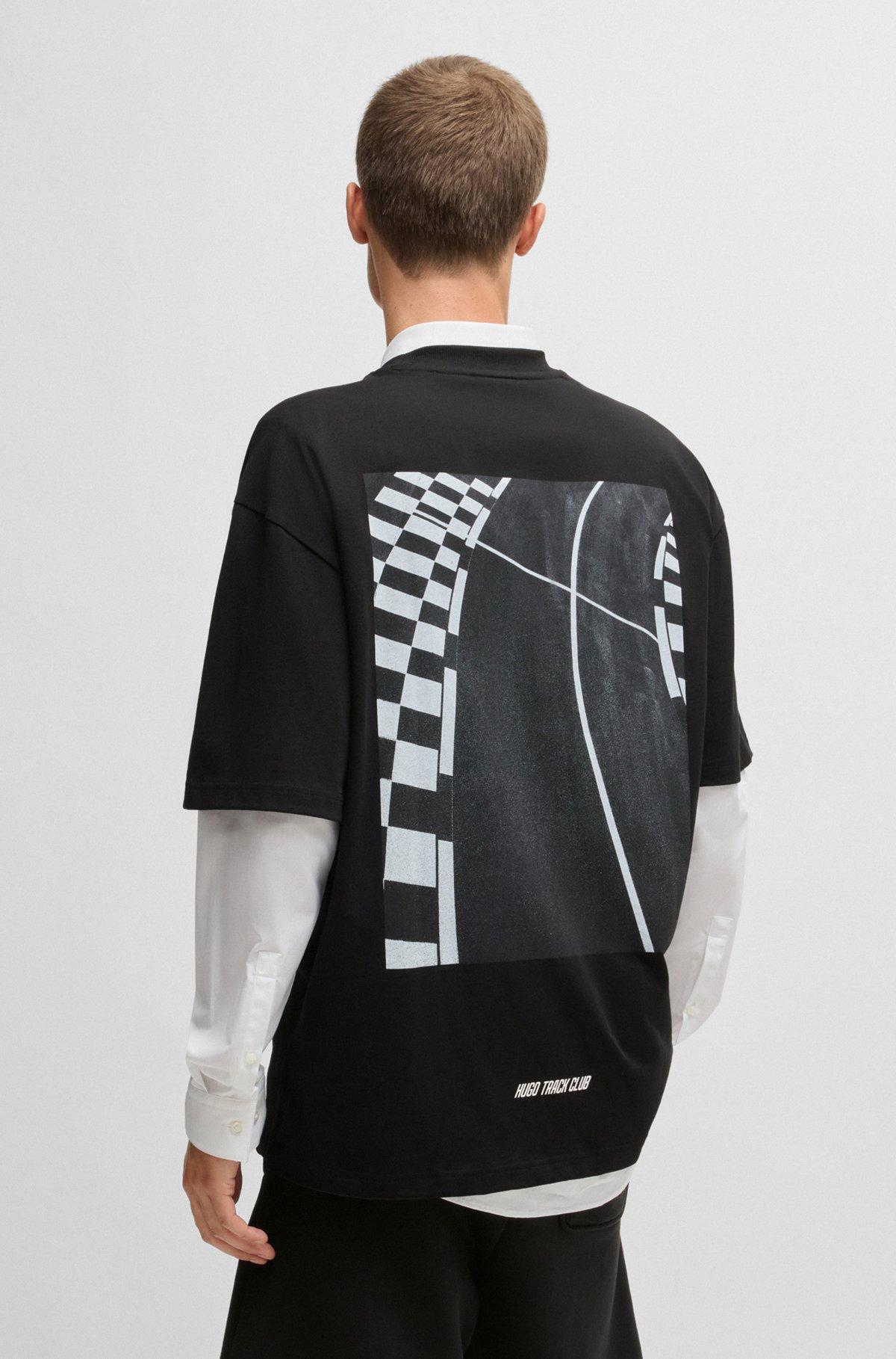 Cotton-jersey T-shirt with racing prints Product Image