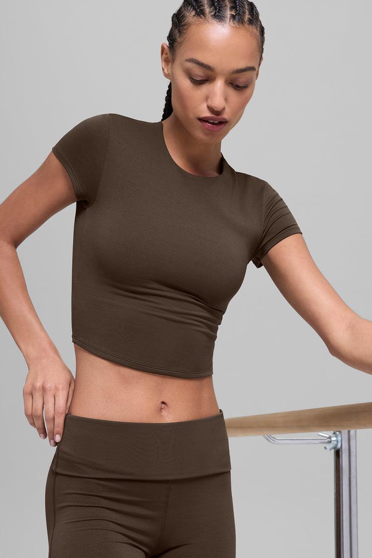 ALO Softsculpt Precision Short Sleeve Top - Espresso Female Product Image