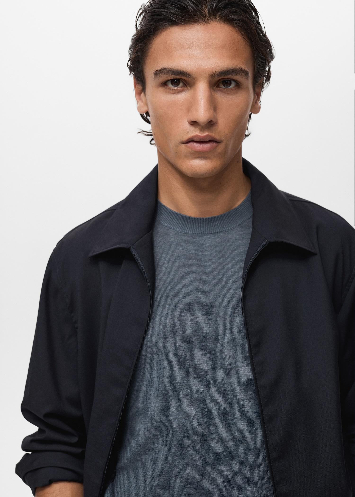 Cold wool jacket with shirt collar - Men | MANGO USA Product Image