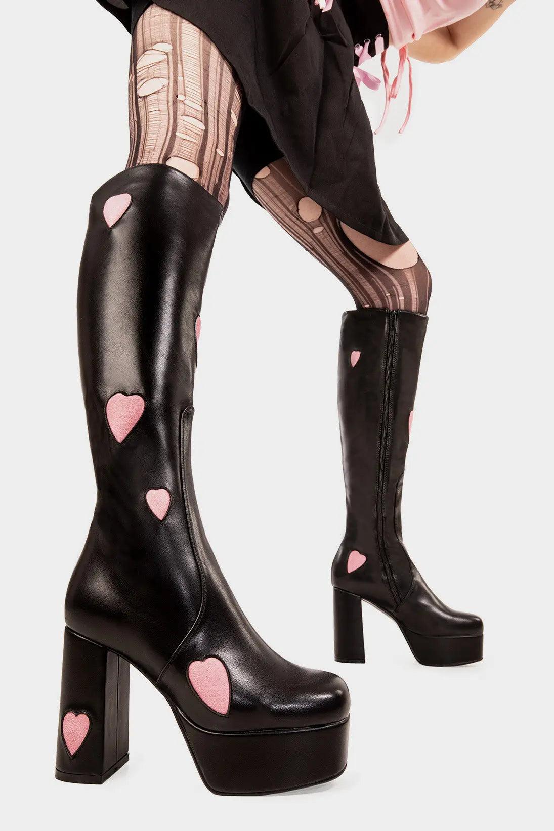 Candyfloss Love Platform Knee High Boots Product Image