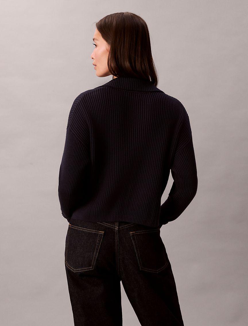 Smooth Cotton Relaxed Polo Sweater Product Image