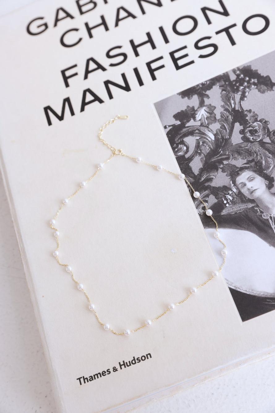 18k Gold Plated Pearl Choker Gold Product Image