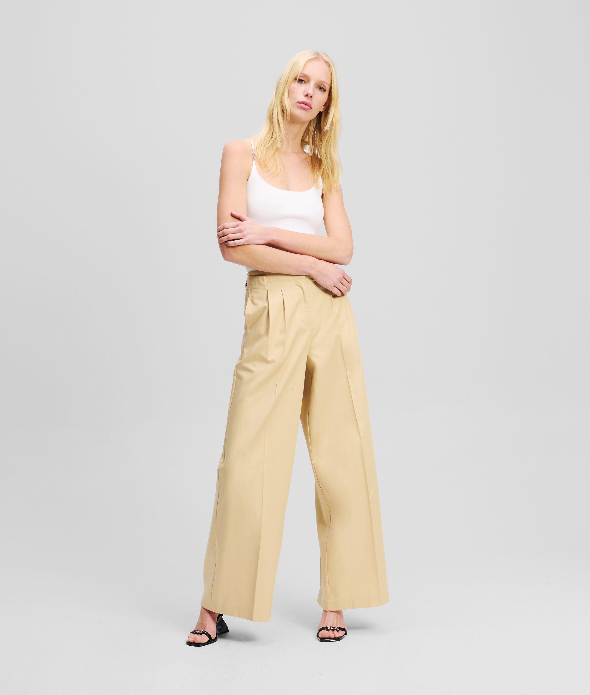 DOUBLE-PLEATED WIDE-LEG PANTS Product Image