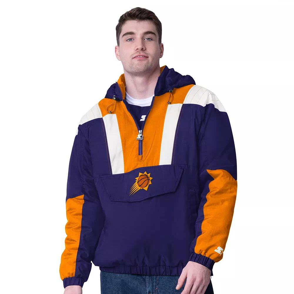 Men's Starter  Purple/Orange Phoenix Suns Charger Half-Zip Pullover Jacket, Size: XL, Phx Purple Product Image