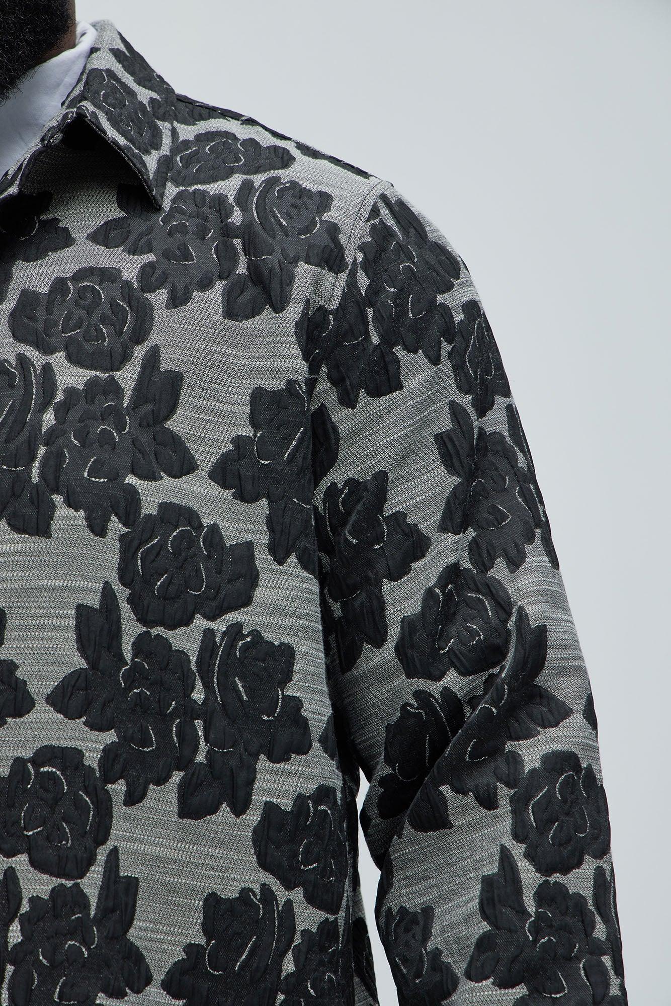 Bartlett Jacquard Long Sleeve Shirt - Black Product Image