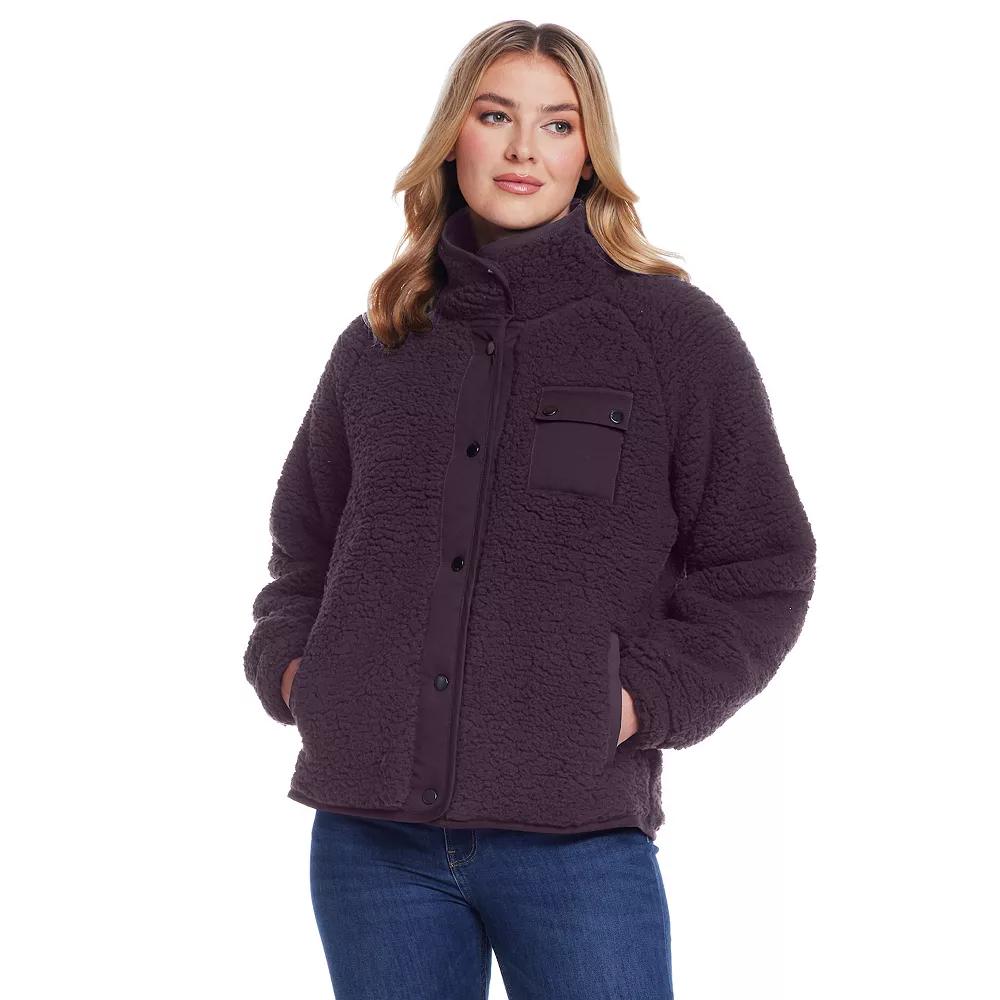 Women's Weathercast Snap Front Bonded Sherpa Fleece Jacket,  Product Image