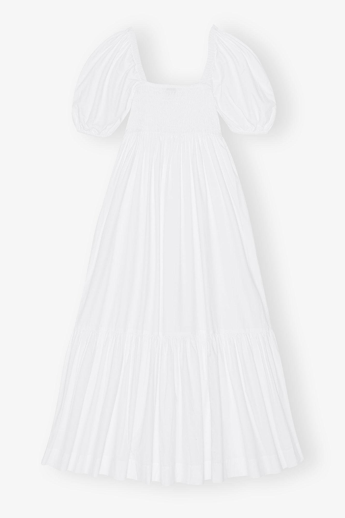 Cotton Poplin Smock Maxi Dress Product Image