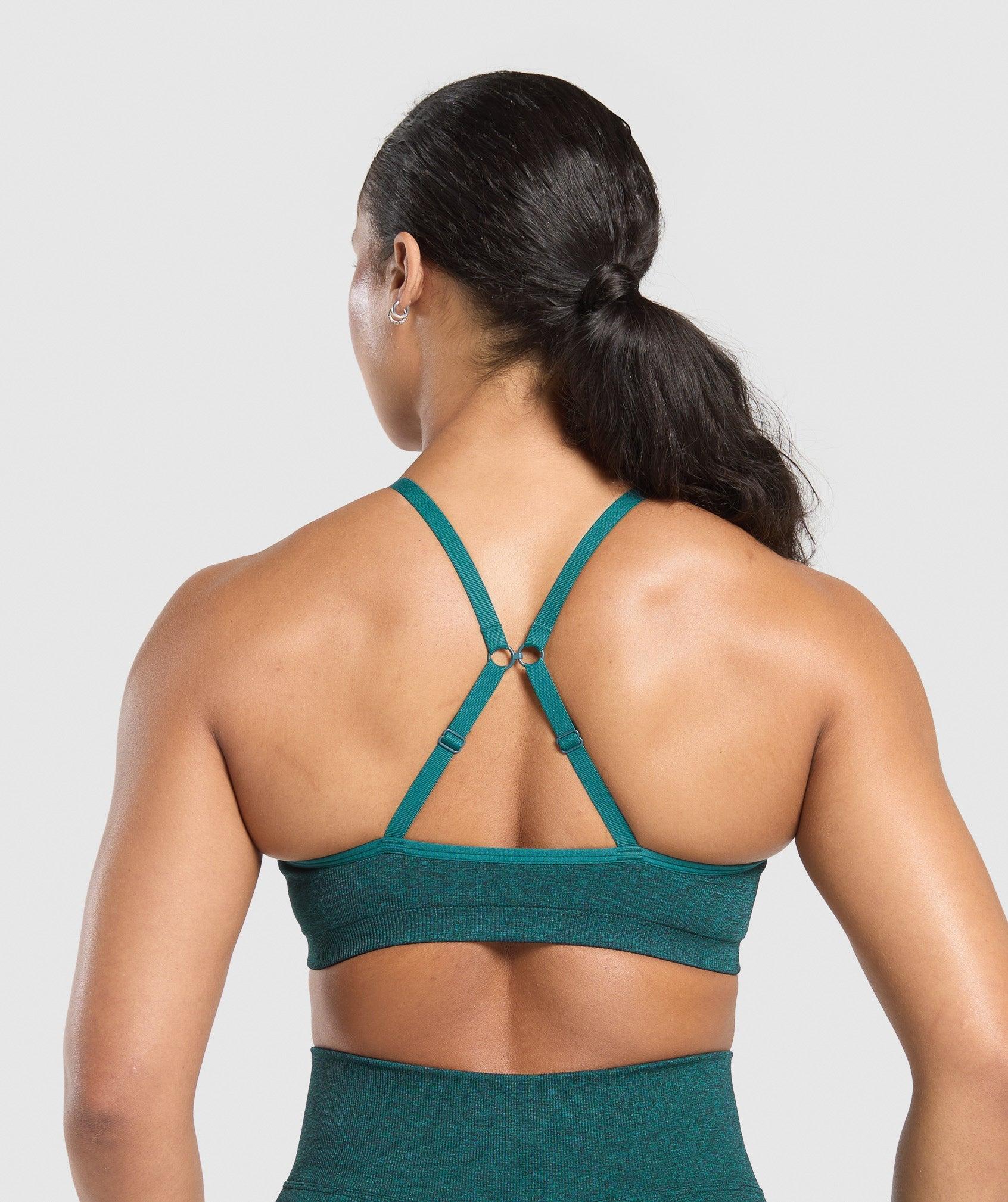 Gymshark Lift Seamless Sports Bra - Functional Teal/Black Marl Female Product Image
