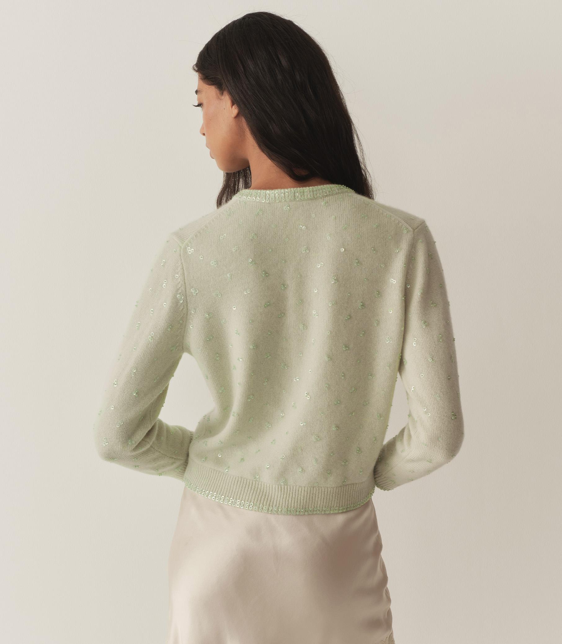 PAILLETTE CARDIGAN -- MINT TEA Product Image