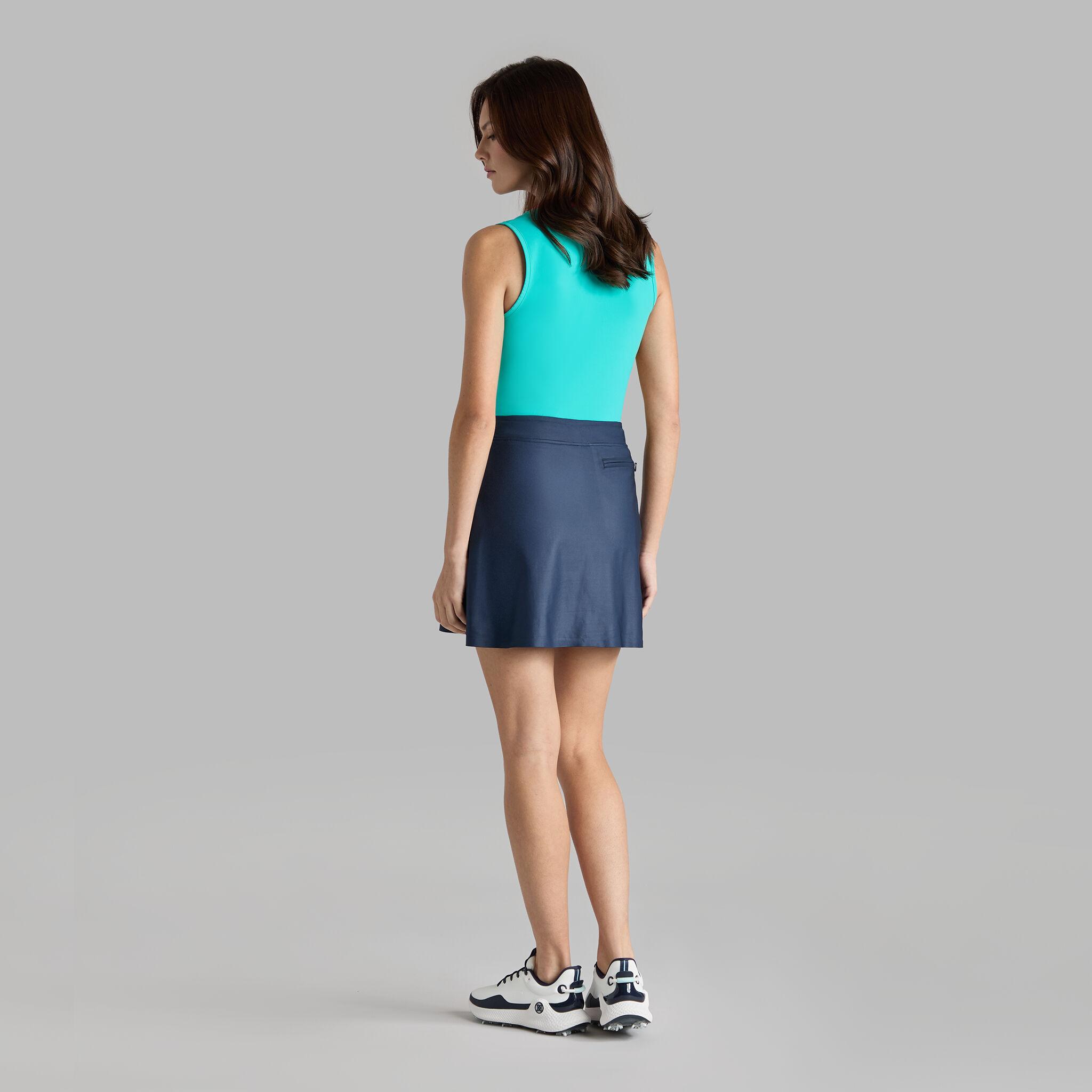 CONTRAST COLLAR SILKY TECH NYLON SLEEVLESS POLO Product Image