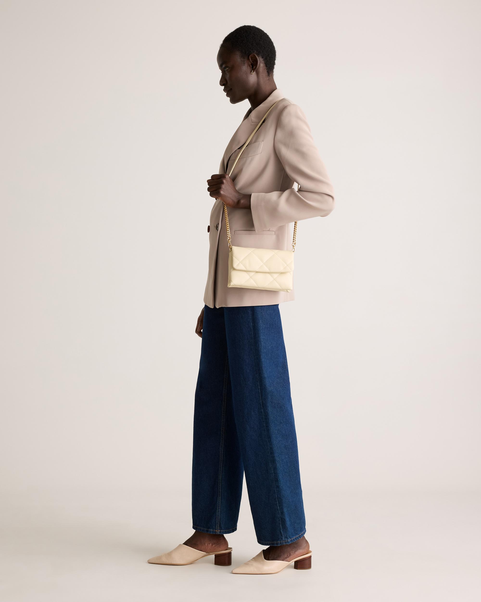 Quince | Women's Italian Leather Diamond Quilted Wallet Crossbody Product Image