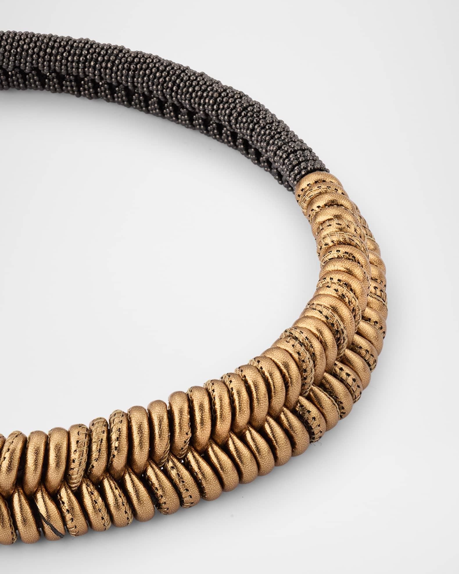 Braided Monili Leather Necklace Product Image