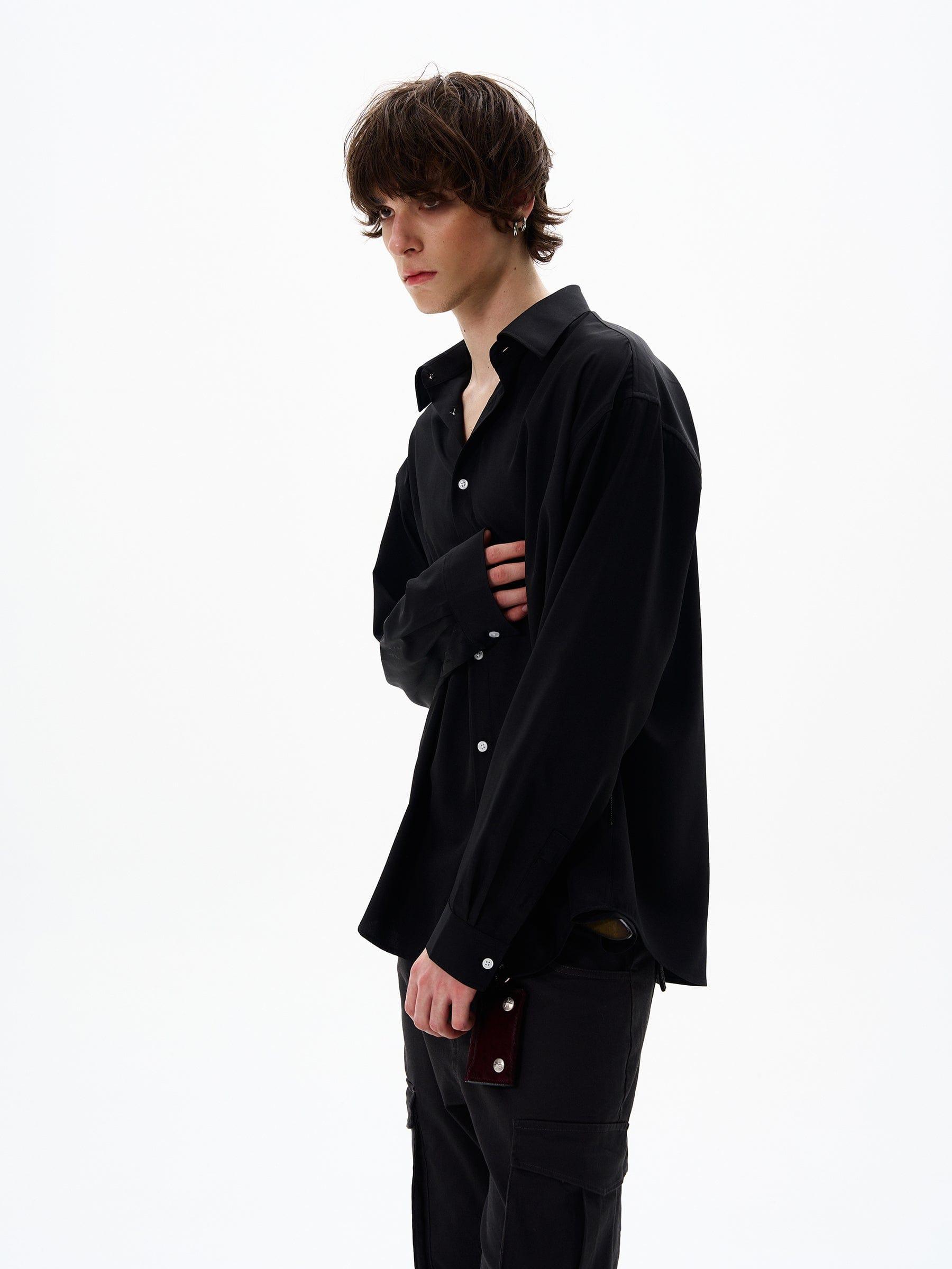 RT No. 12693 BLACK BUTTON-UP SHIRT Product Image