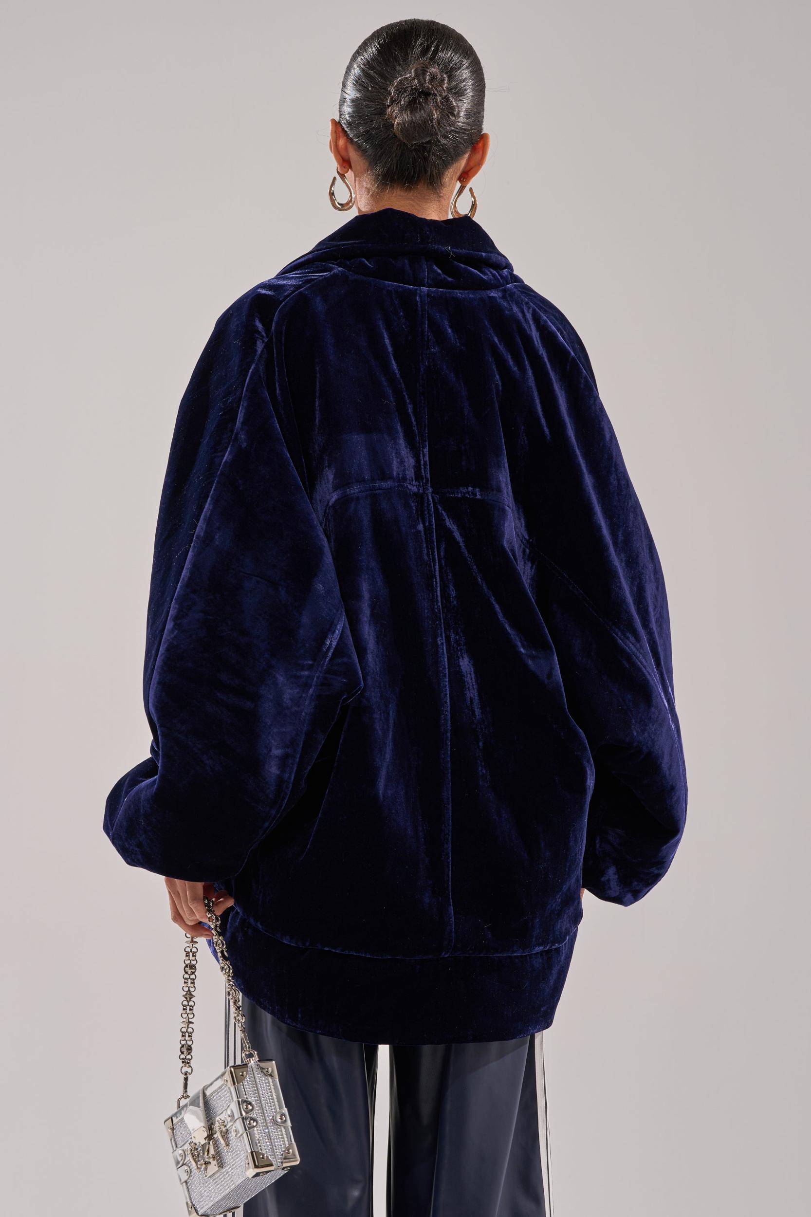 LOLA COCOON COAT IN VELVET Product Image