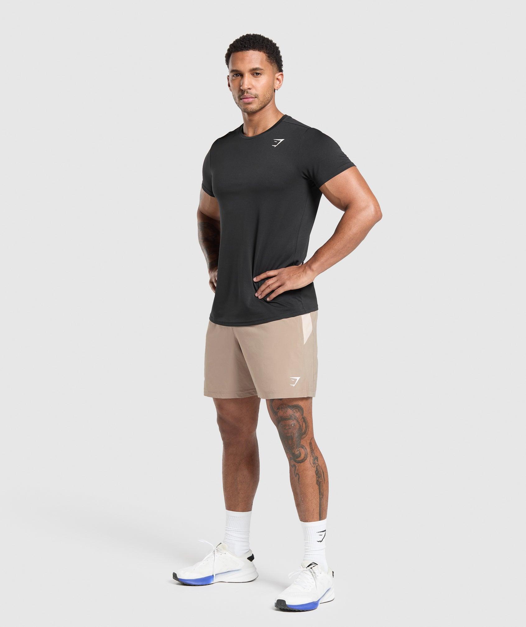 Gymshark Sport Panel 7" Shorts - Cement Brown/Pebble Grey Male Product Image