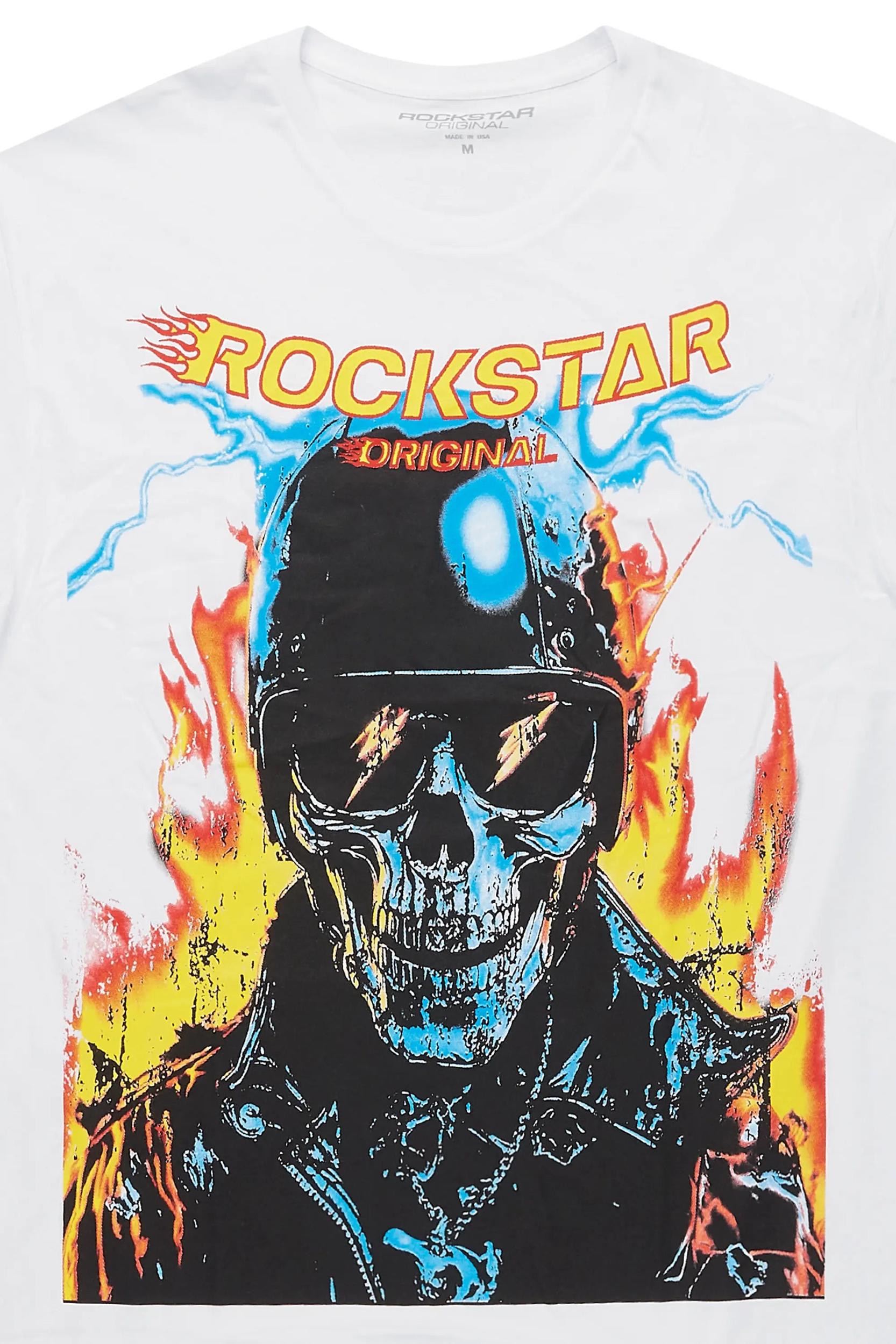 Balius White Oversized Graphic T-Shirt Male Product Image